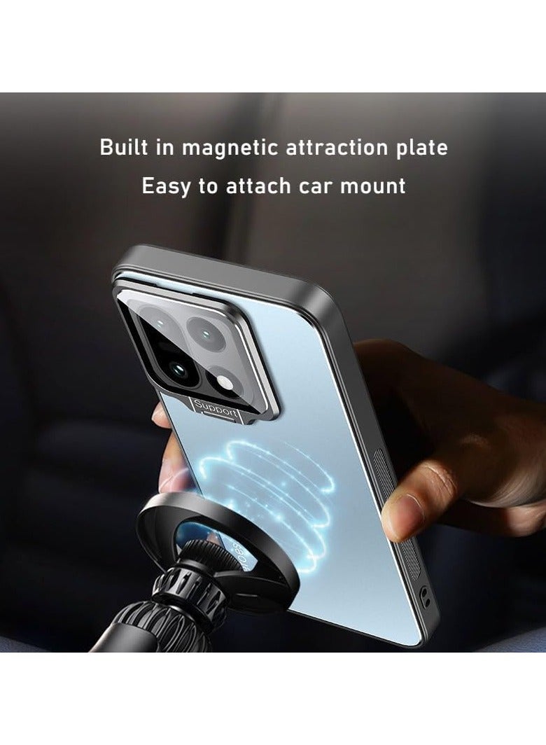 عام الغلاف المغناطيسي الواقي المتوافق مع OnePlus 15 5G، 【متوافق مع حوامل السيارات】 【مزود بحامل مدمج للكاميرا】 - غلاف خلفي من مادة TPU بملمس مات مقاوم للصدمات والسقوط مُصمم خصيصًا لـ OnePlus 15 - Image 3