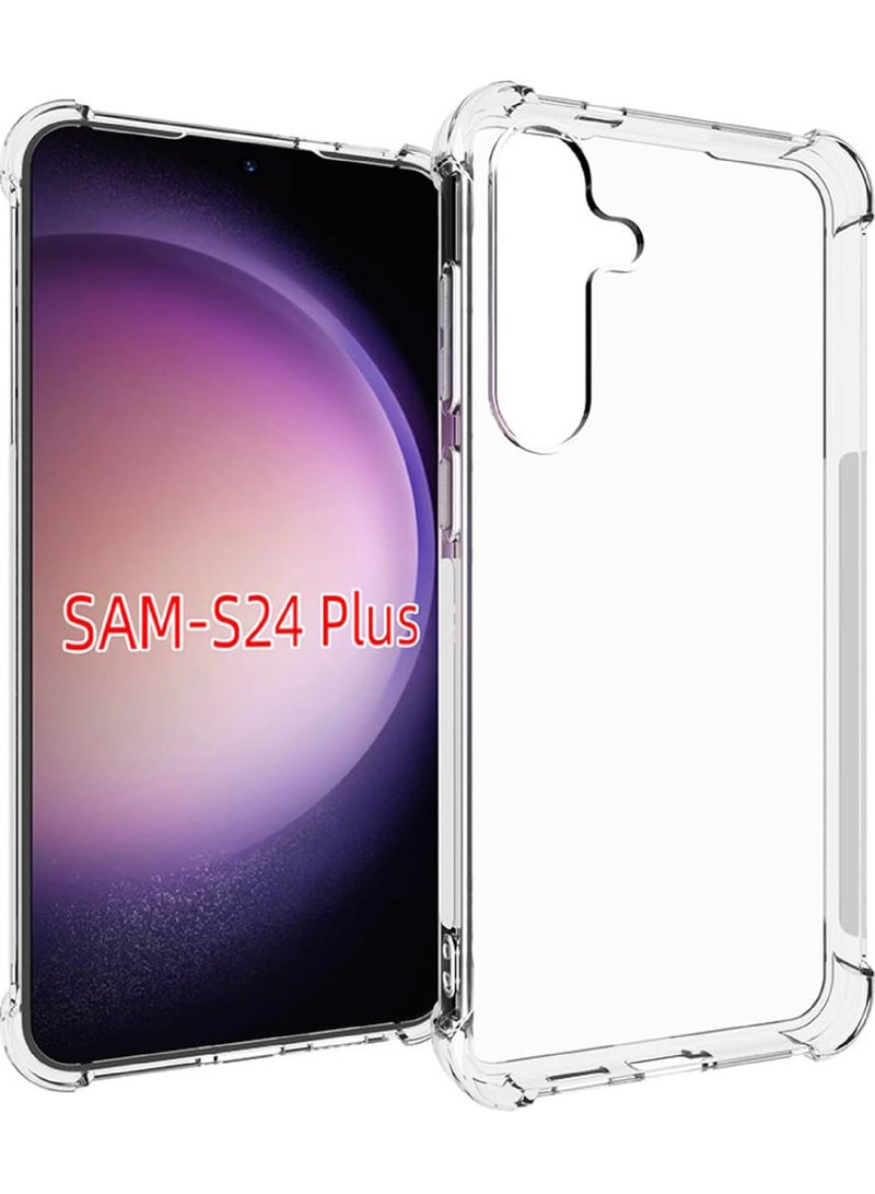 Rock Pow For Samsung Galaxy S24 Plus Case Crystal Clear Ultra Slim Cover Shock-Absorption Bumper Transparent Shockproof Phone Case for S24 Plus - Image 1