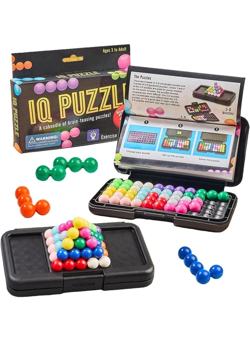 WAHA TOYS 3D Brain Puzzle Logic Game with 200+ Challenges | Educational IQ Toy for Kids & Adults | 2D & 3D Puzzle Board Game for Problem Solving & Cognitive Skill Building | Travel Brain Teaser Gift - Image 1