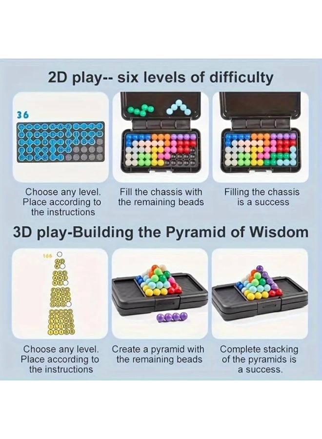 WAHA TOYS 3D Brain Puzzle Logic Game with 200+ Challenges | Educational IQ Toy for Kids & Adults | 2D & 3D Puzzle Board Game for Problem Solving & Cognitive Skill Building | Travel Brain Teaser Gift - Image 5