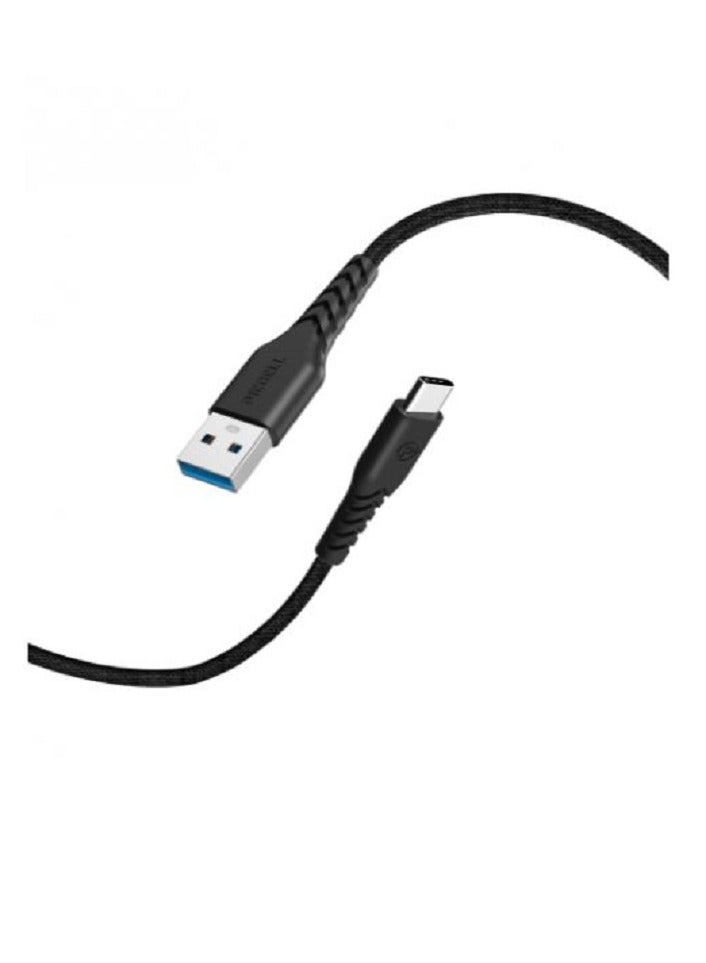 بايسيل كيبل USB إلى Type C بطول 120 سم، قماش أسود - Image 3