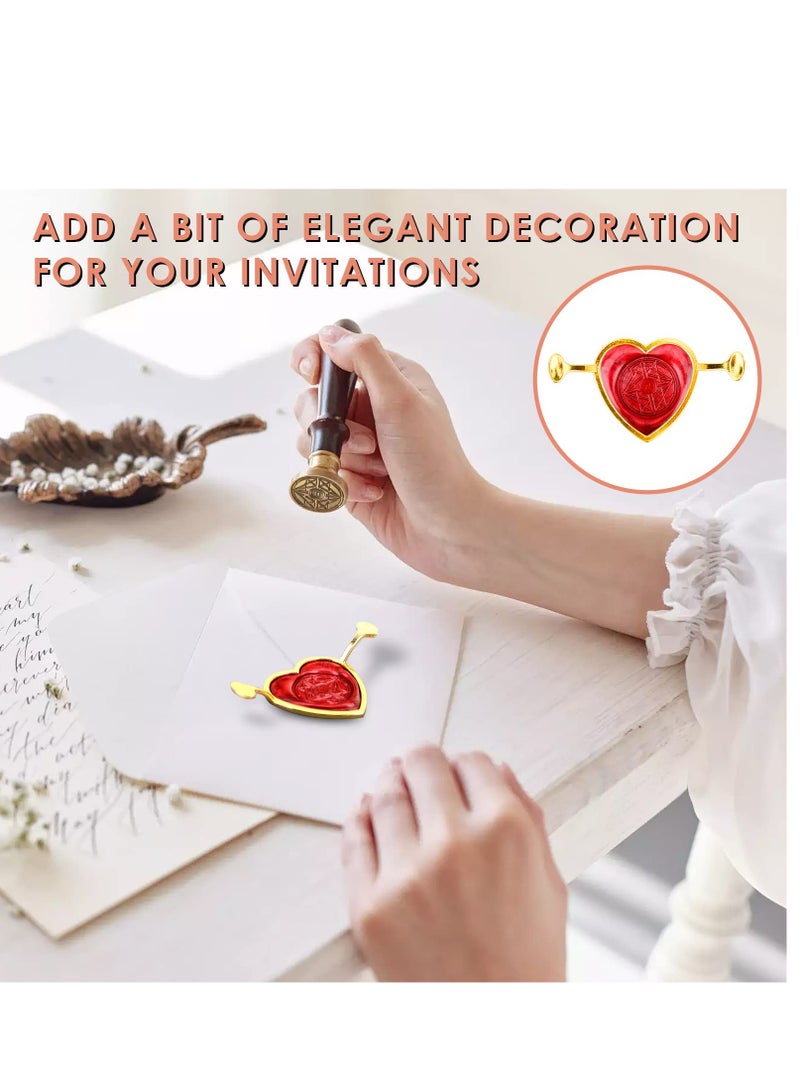 Excefore 3 Pack Metal Wax Seal Molds With Round Flower Heart Shape For 1 Inch Wax Seal Stamp, DIY Craft Adhesive Waxing - Image 2