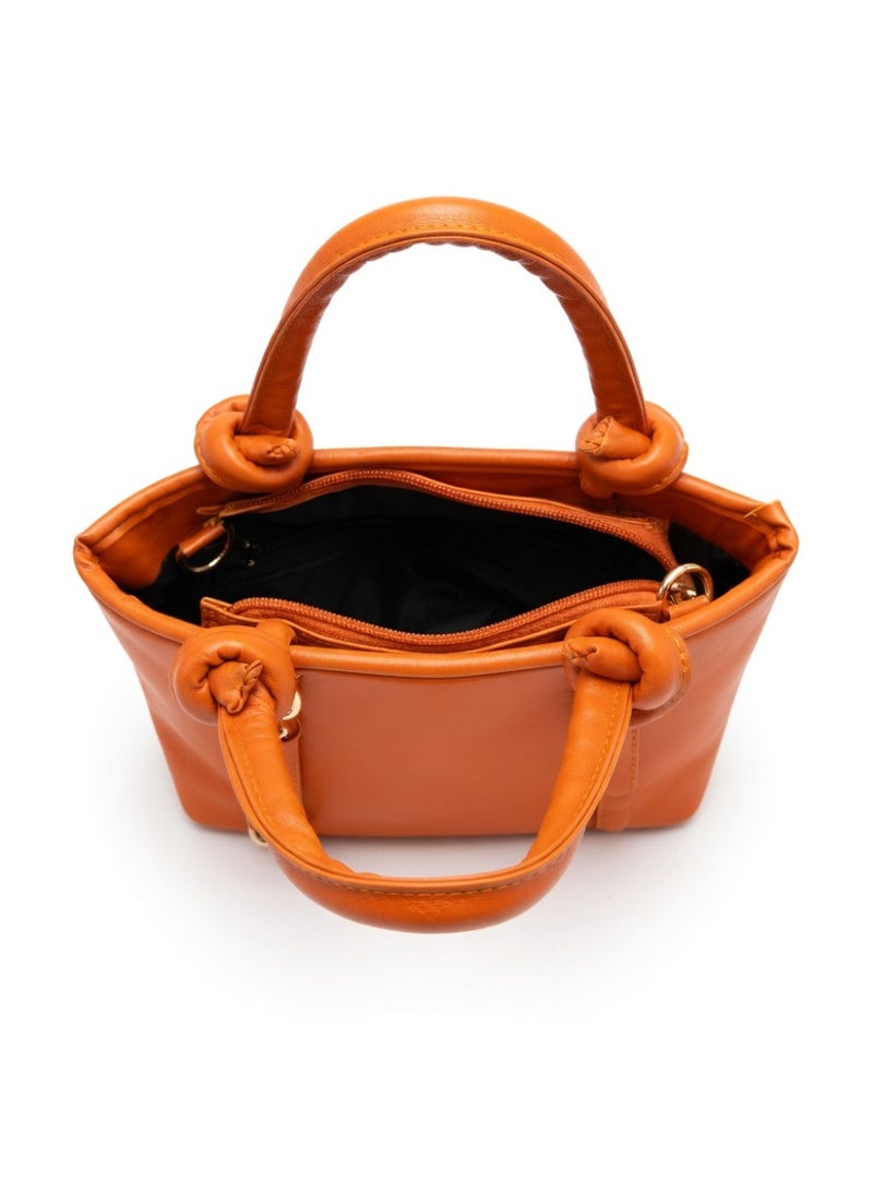 Elegant Knot Handle Shoulder Bag with Tassel & Gold Hardware-Havan - Image 3