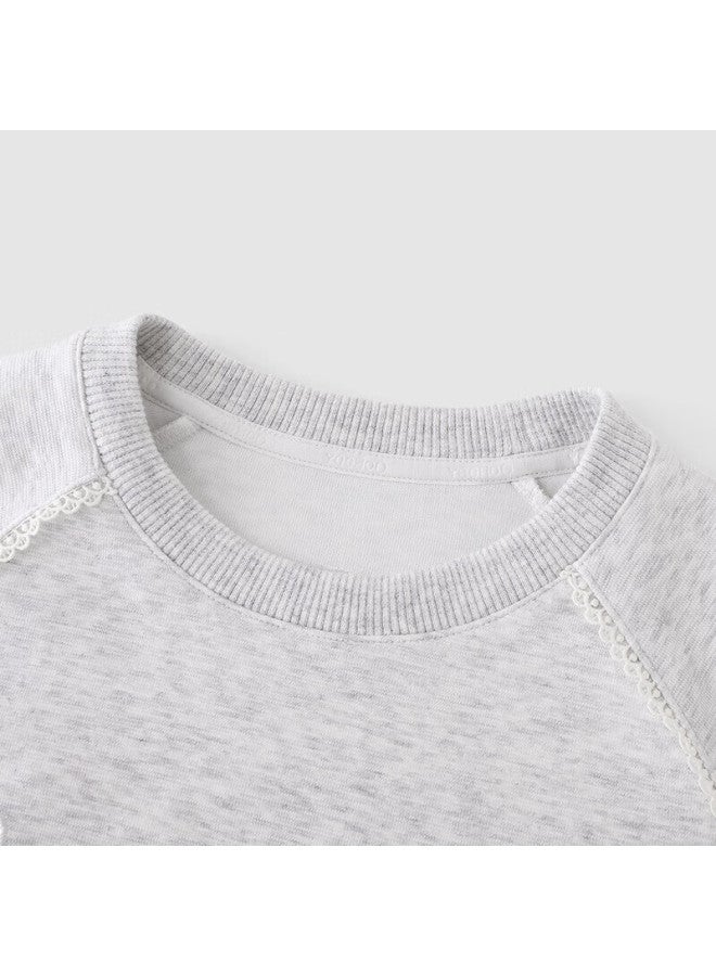 Yeehoo Girls' Crew Neck Sweatshirt Autumn New Long Sleeve Casual Loose Pullover For Older Kids - Image 4