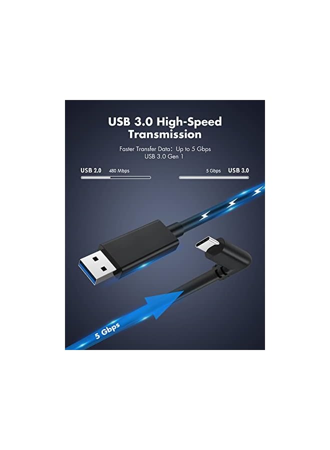 KIWI design كابل KIWI Design Link بطول 16 قدمًا/5 أمتار بما في ذلك الشريحة متوافق مع Quest 2، باللون الأسود - Image 4