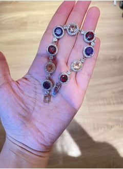 General Small Zircon Inlaid Colored Stone Bracelet  - Image 3