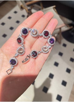 General Small Zircon Inlaid Colored Stone Bracelet  - Image 1