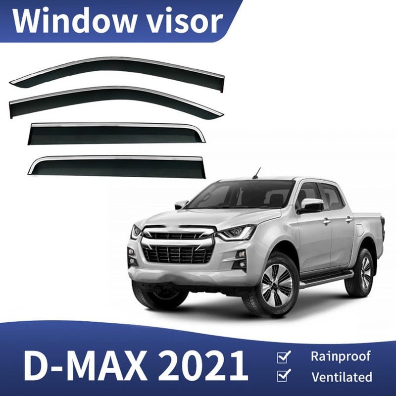 Premium Wind Deflector for Isuzu D-MAX Pickup Truck MK3-RG 2021+ Window Side Visor Keep Your Car Ventilated in Rain Reduce Wind Turbulence External Accessories - Image 2