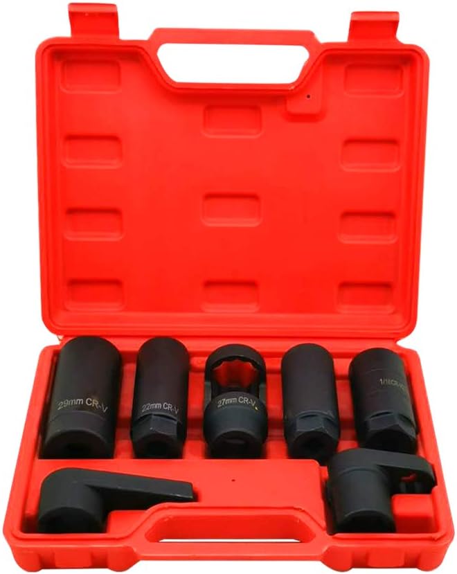 A ABIGAIL 7PCS Oxygen Sensor Socket 22mm (7/8 in), 27mm, 29mm fits All Vehicle O2 Removal and Installation Universal Puller and Removal Tool - Image 1