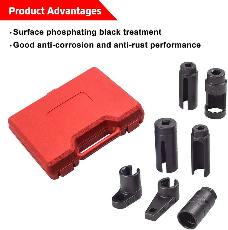 A ABIGAIL 7PCS Oxygen Sensor Socket 22mm (7/8 in), 27mm, 29mm fits All Vehicle O2 Removal and Installation Universal Puller and Removal Tool - Image 4