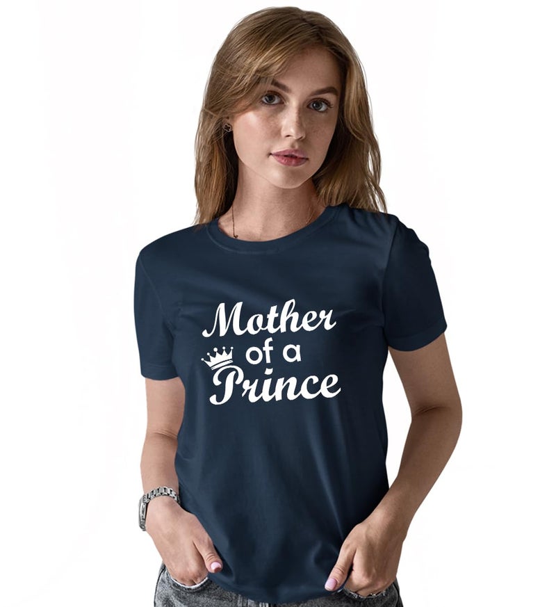 INDISSH Mom Son Matching T-Shirt Combo of 2 | Printed Cotton Tshirts - FAM2_WRN-MS02-NVY-M_KRN-MS02-NVY-5YR NavyBlue - Image 2