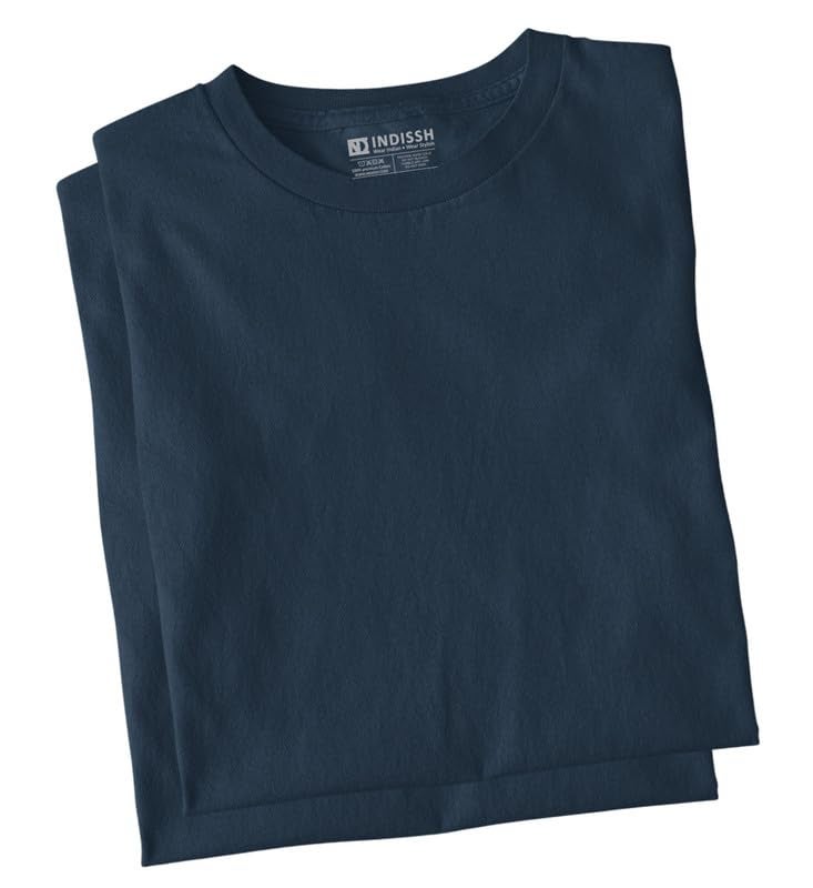 INDISSH Mom Son Matching T-Shirt Combo of 2 | Printed Cotton Tshirts - FAM2_WRN-MS02-NVY-M_KRN-MS02-NVY-5YR NavyBlue - Image 4