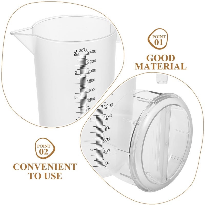 2400ml Frosted Plastic Pitcher With Lid And Scale For Juice Tea And Cold Drinks - Image 4