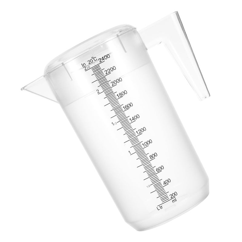 2400ml Frosted Plastic Pitcher With Lid And Scale For Juice Tea And Cold Drinks - Image 2