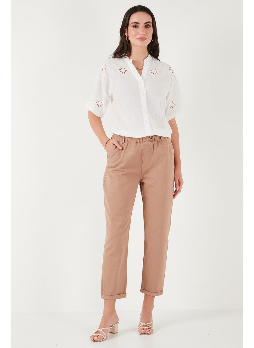 Cotton Standard Fit High Waist Straight Leg Trousers Women's Trousers 668YP4924 - pzsku/Z07642DC72E6F6413A576Z/45/_/1741264888/fabe11eb-a85f-4845-8035-27eae098474d