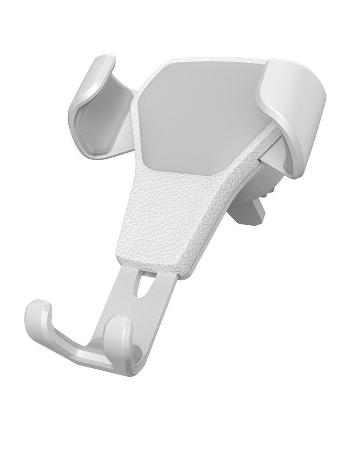 general Car mobile phone holder Car gravity metal support frame Snap-on multi-function air outlet navigation frame, 4-6 inch mobile phones can be used - white - Image 1