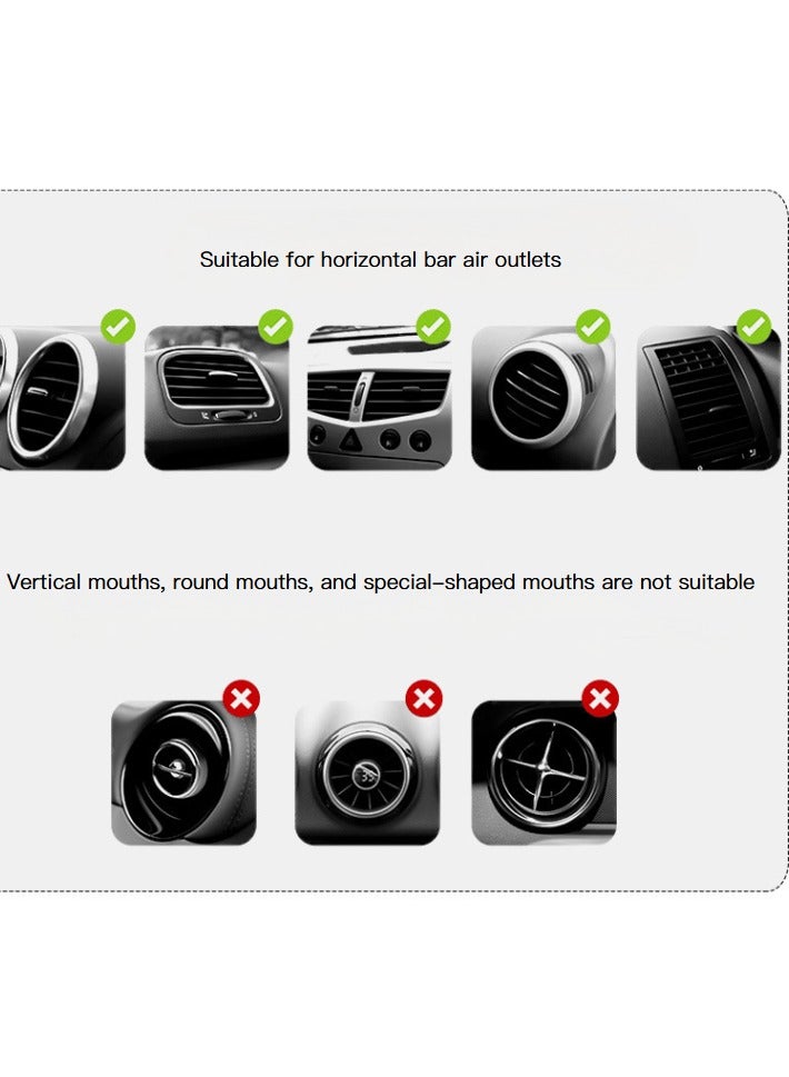 general Car mobile phone holder Car gravity metal support frame Snap-on multi-function air outlet navigation frame, 4-6 inch mobile phones can be used - white - Image 2