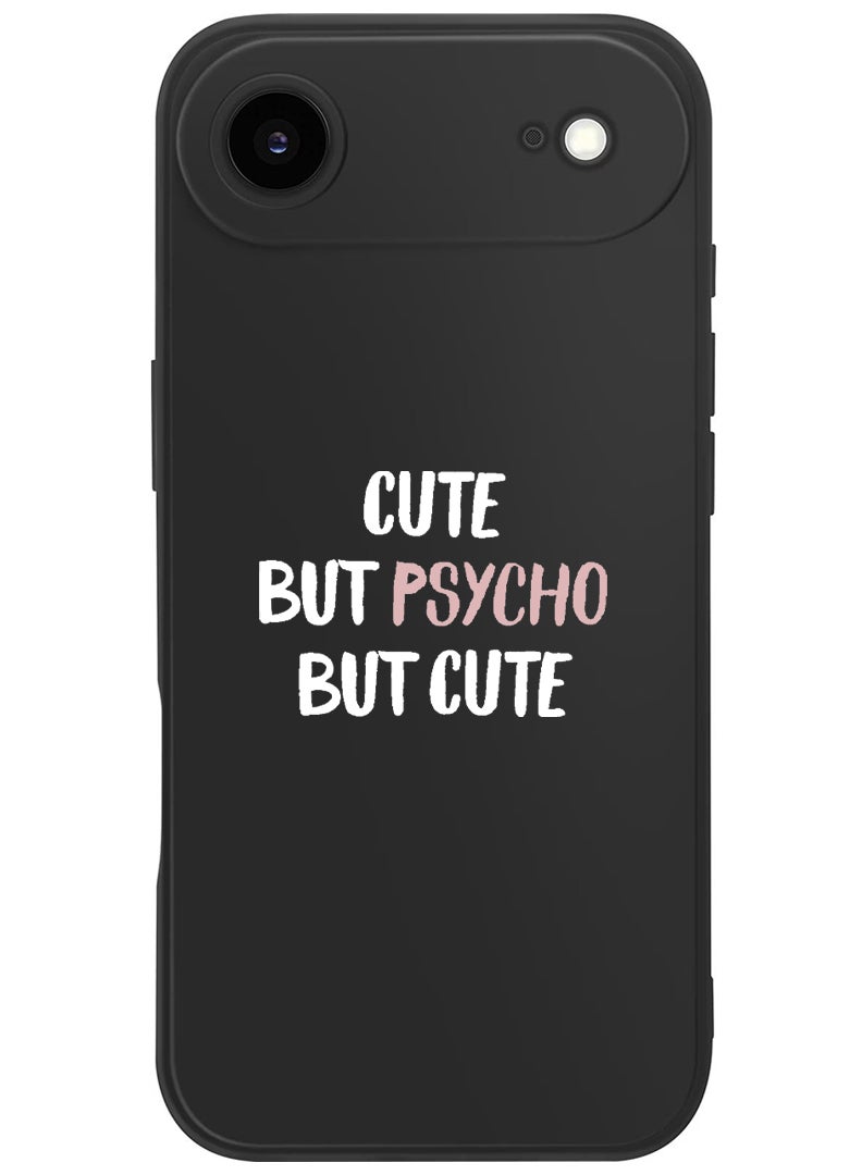 Theodor Protective Slim Fit Case Liquid Silicone Cover with Full Body Protection Anti-Scratch Shockproof Case For Apple iPhone 17 Air (Black) cute psycho - White - Image 1