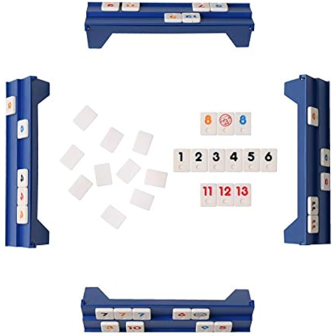 Point Games Mini Travel Rummy Game Set - Includes 106 Standard Tiles (1â€ x 0.75â€), Four 2-Tier Racks (7" x 2.3") & Durable Travel Bag - Image 3