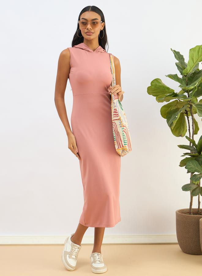 ساسافراس فستان ميدي ضيق بياقة هودي - Image 2