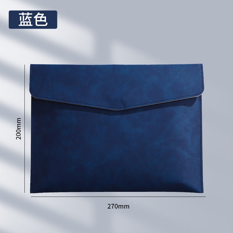 Leather File Bag A4 File Bag Men'S Folder File Bag Thickened Material Snaps Waterproof Business Briefcase - Image 1