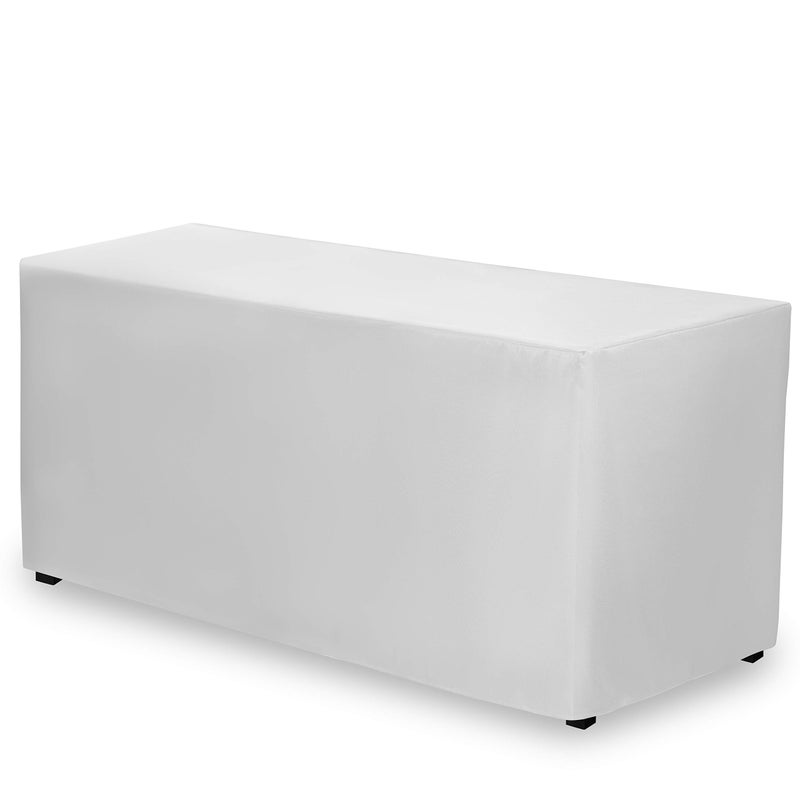 Gee Di Moda Fitted Tablecloth  72 x 30 Inch White Fitted Table Cloth for 6 Foot Rectangle Table  Heavy Duty Washable Fabric  for 6 Ft Buffet Table Holiday Party Dinner Wedding  Trade Show