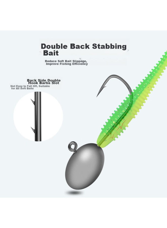 King Lure King Soft Bait Root Fishing Worm T-tail Micro Lead Head Hook Set For River Channel, Bridge Hole, And Sea Fishing Black Head Yellow Croaker - Image 5