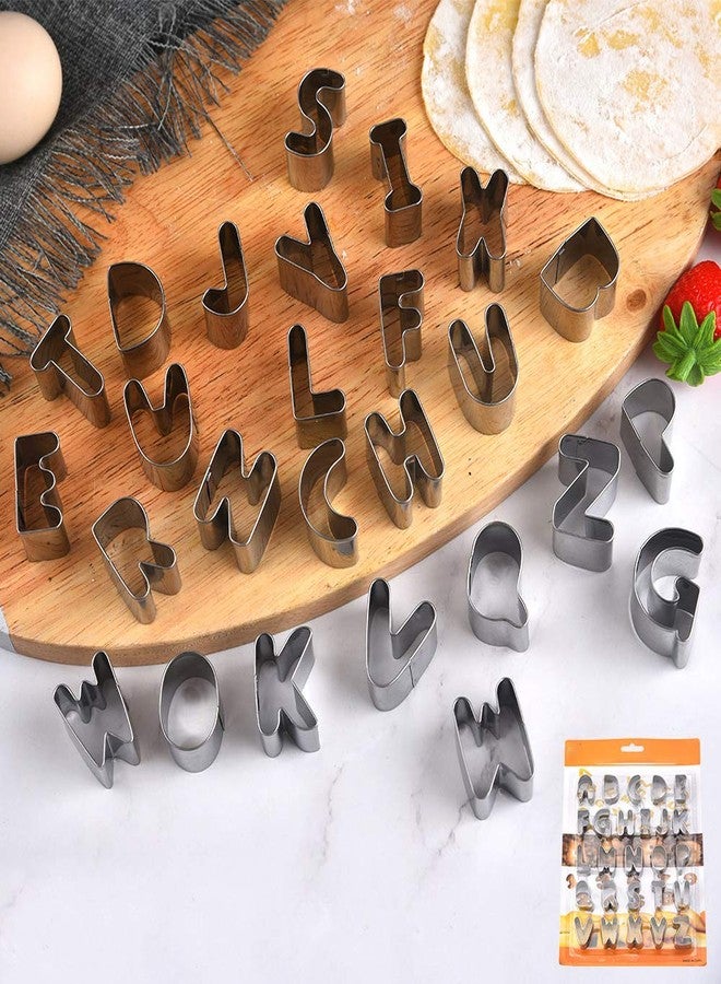 HomeImpel 36 Pieces Mini Alphabet and Number Cookie Cutters Sets, Stainless Steel Mold Tools for Fondant Biscuit, Cake, Fruit, Vegetables, or Dough - Image 2