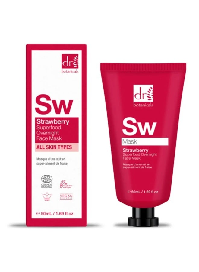 DR BOTANICALS Dr. Botanicals Apothecary Strawberry Overnight Face Mask 50ml - Image 1