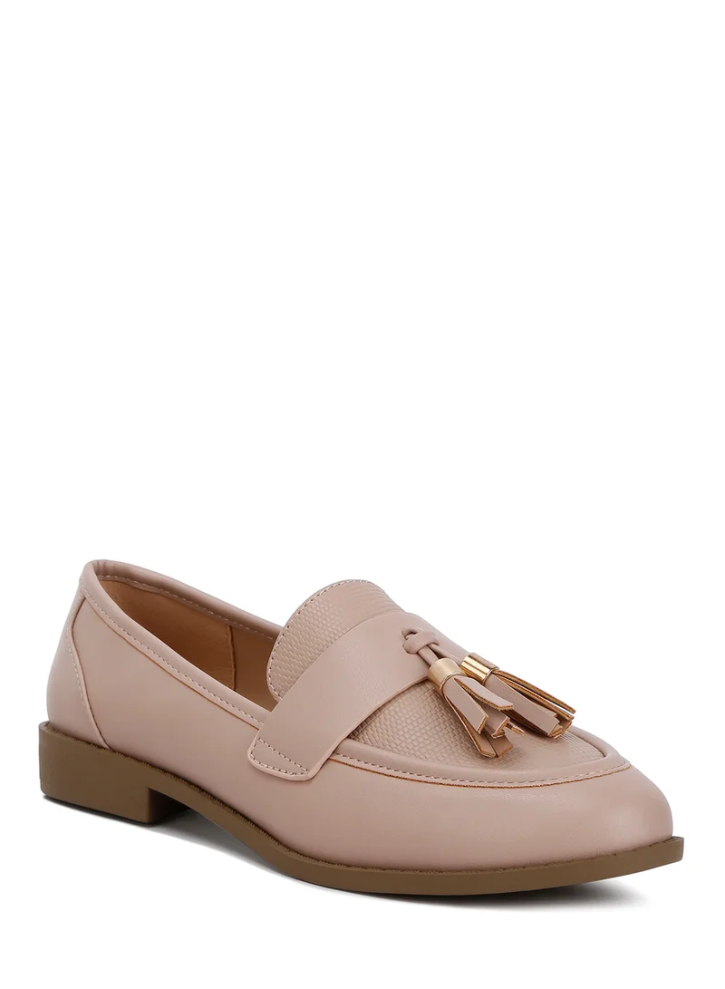 London Rag Tassels Detail Loafers in Natural