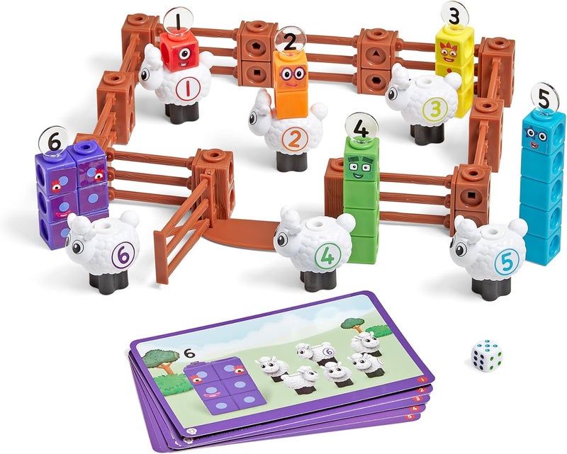 ليرننج ريسورسز Learning Resources HM96093-UK MathLink Dice Set Numberblocks Sheep العمر 3 4 5 6 CBeebies لعبة أرقام مزرعة EYFS 10 أنشطة رياضية متضمنة متعدد - Image 2