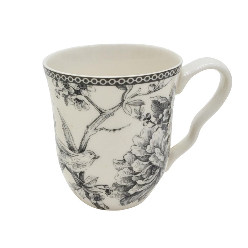 222 Fifth Adelaide 16-Piece Casual Grey Porcelain Dinnerware Set â€“ Service for 4, Classic Toile Bird & Floral Design, Microwave & Dishwasher Safe, for Everyday Dining & Entertainment - Image 5