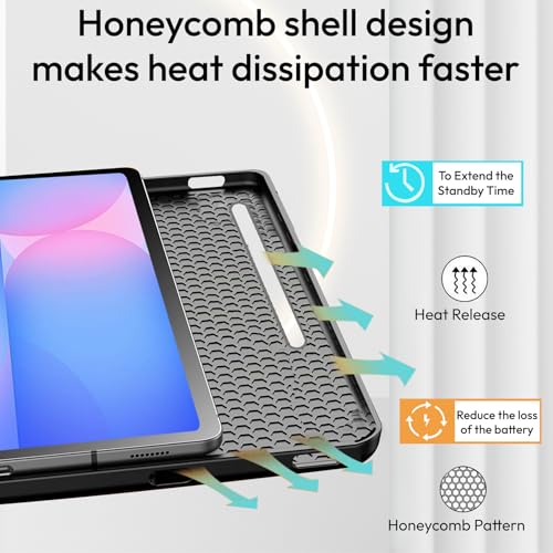 Robustrion Cover for Samsung Galaxy Tab S10 Lite 10.9" / Tab S9 FE / S10 FE/Tab S9 11" with [S Pen Holder] Deer Flip Case for Samsung Tab S10 FE /S9 FE/ S10 Lite Tablet Cover [Auto Sleep Wake] - Grey - Image 4