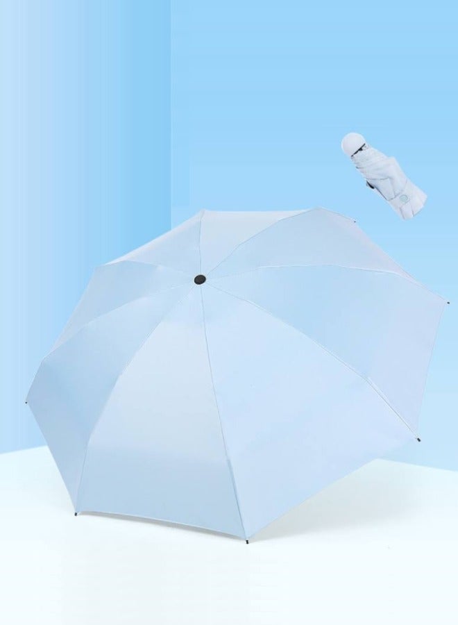 SUNCARE Umbrella for Rain & Sun Protection – 8 Ribs Compact Waterproof Windproof Folding Travel Umbrella, All-Weather Compact Unisex Umbrella for Kids & Adults (Sky Blue) - Image 3