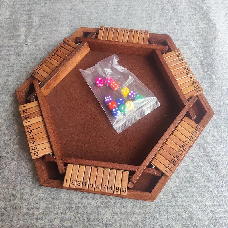 Y&D Shut the Box Dice Game - Classic Party Pub Table Board Game for Family Classroom Home - Upgraded Wood Version - 1-6 Players - Image 5