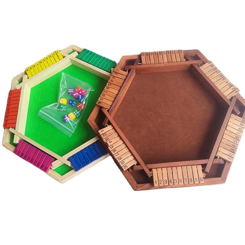 Y&D Shut the Box Dice Game - Classic Party Pub Table Board Game for Family Classroom Home - Upgraded Wood Version - 1-6 Players - Image 2