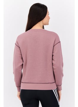 Adidas Women Sportswear Fit Long Sleeves Outdoor Sweatshirt, Old Rose  - Image 3