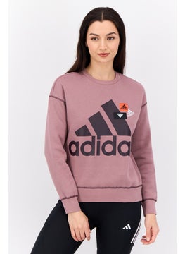Adidas Women Sportswear Fit Long Sleeves Outdoor Sweatshirt, Old Rose  - Image 1