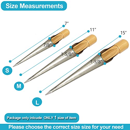asdmm Boat Rope Splicing Spike FID with Plastic Handle, Marine Stainless Steel Accessories for Line Wire Dia, 1 Pcs (Medium 1/2" to 1) - Image 2
