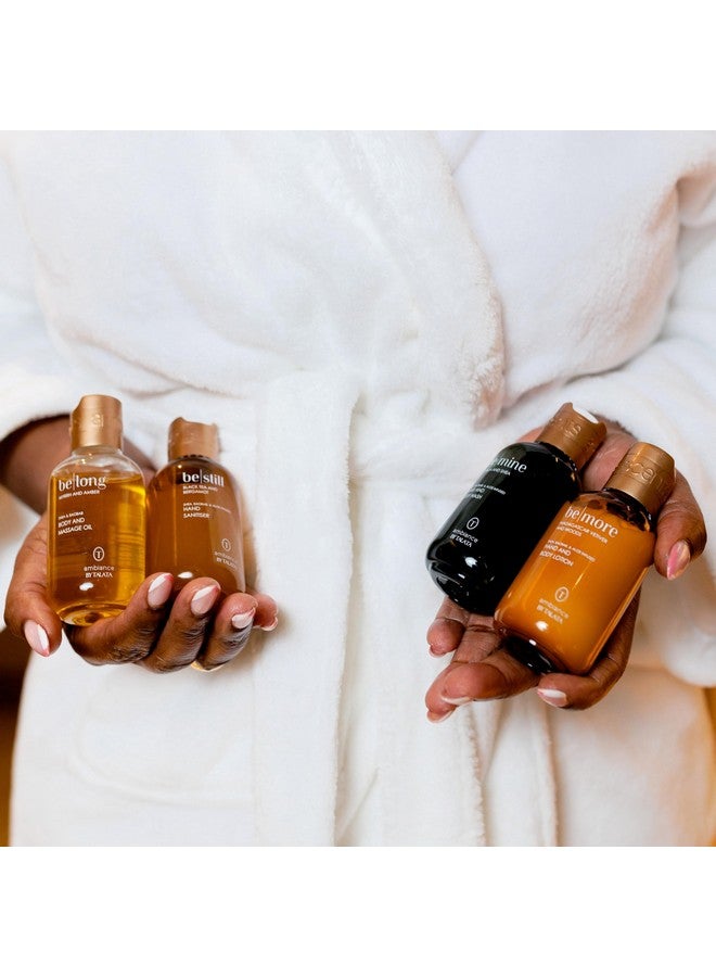 Ambiance By talata Ambiance by Talata 4pc Travel Essentials & Discovery Set - Hand & Body Lotion, Body Oil, Hand & Body Wash, Hand Sanitizing Gel - 4 x 80ml Bottles (2.67 Fl Oz, Black Tea & Bergamot | BE STILL) - Image 5
