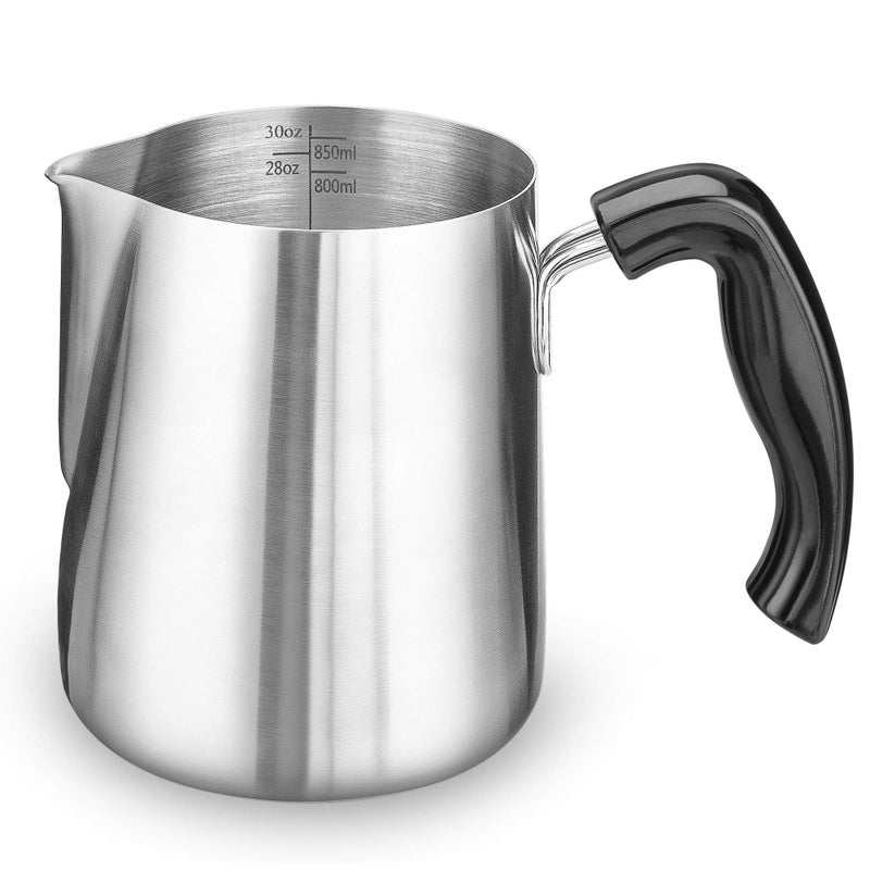 ENLOY Milk Frothing Pitcher 30oz ENLOY Stainless Steel Espresso Steaming Pitcher 30oz900ml Espresso Machine Accessories Milk Frother Milk Coffee Cappuccino Latte Art 