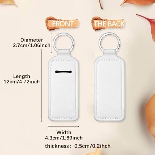 Anpuimult 30 PCS Sublimation chapstick holder blanks，bulk neoprene lip balm holder keychain，Neoprene Clip-on Sleeve Travel Key Ring Holder DIY sublimation blanks products - Image 2