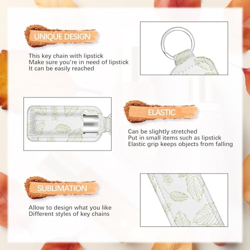 Anpuimult 30 PCS Sublimation chapstick holder blanks，bulk neoprene lip balm holder keychain，Neoprene Clip-on Sleeve Travel Key Ring Holder DIY sublimation blanks products - Image 3