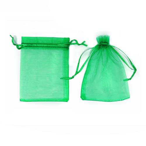 Bezall 50Pcs 3x4 Inch Organza Bags with Drawstring, Green Small Mesh Gift Jewelry Candy Pouch Christmas Wedding Party Favor Bags - Image 3