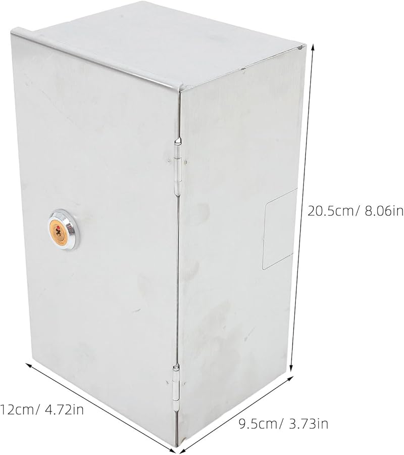حافظة مأخذ كهربائي من الفولاذ المقاوم للصدأ قابلة للقفل، علبة حماية ثقيلة الجدار للمقابس الكهربائية - Image 3