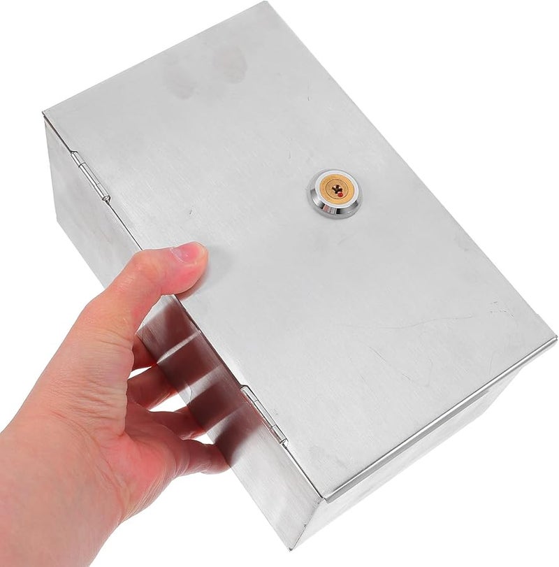 حافظة مأخذ كهربائي من الفولاذ المقاوم للصدأ قابلة للقفل، علبة حماية ثقيلة الجدار للمقابس الكهربائية - Image 5