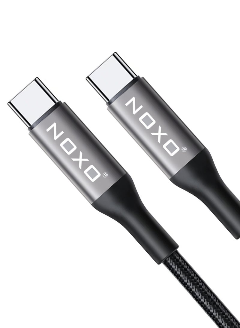 NOXO CN6 USB-C to USB-C Cable – Fast Charging & Data Sync (Nylon Braided, PD Compatible) - Black - Image 3
