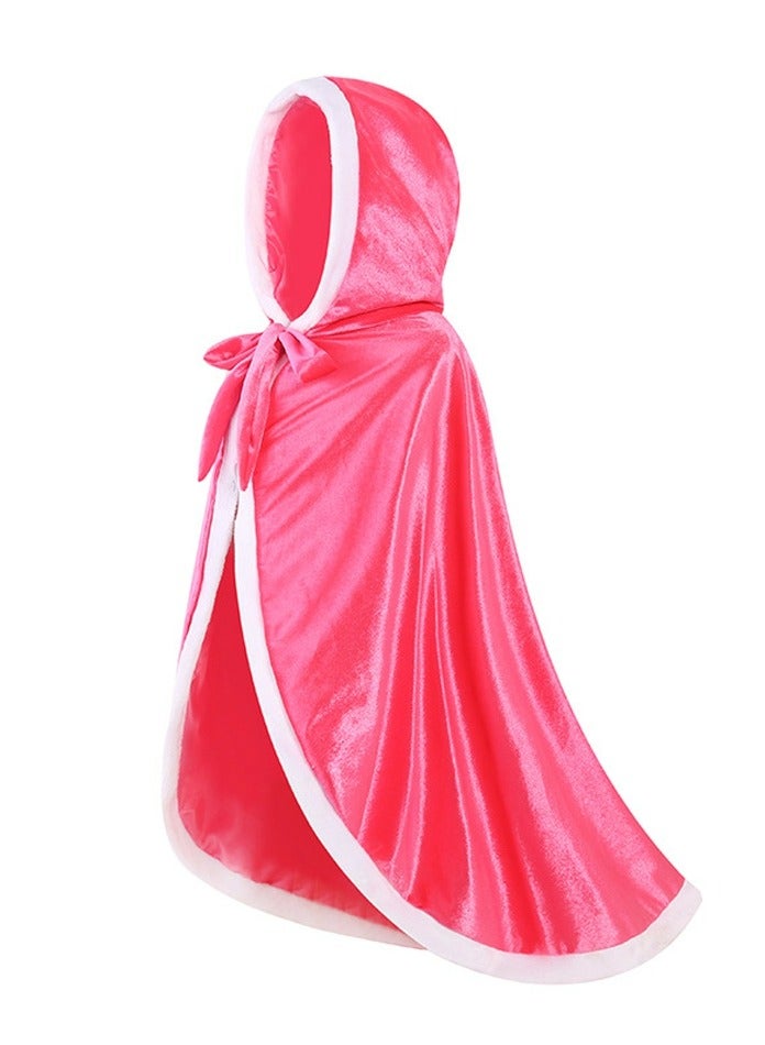 Loquat Princess Cape for Girls Hooded Cloak Cape Cute Costume for Girls Dress Up Pink - Image 2