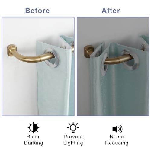 Joodxoe Splicing Room Darking Curtain Rods for Windows 28-116”, 1inch Diameter Wrap Around Adjustable Drapery Blackout Curtain Rod, Warm Gold - Image 5
