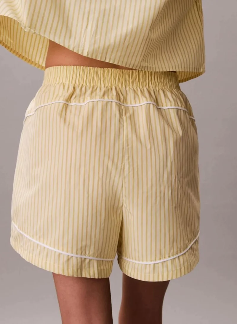 Calvin Klein SERA STRIPE PEAR SORBET Cotton Poplin Pyjama Shorts for Women | Best Price UAE
